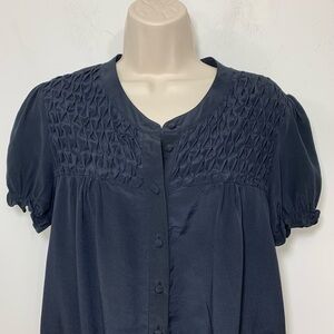 Joie Silk button up blouse black small